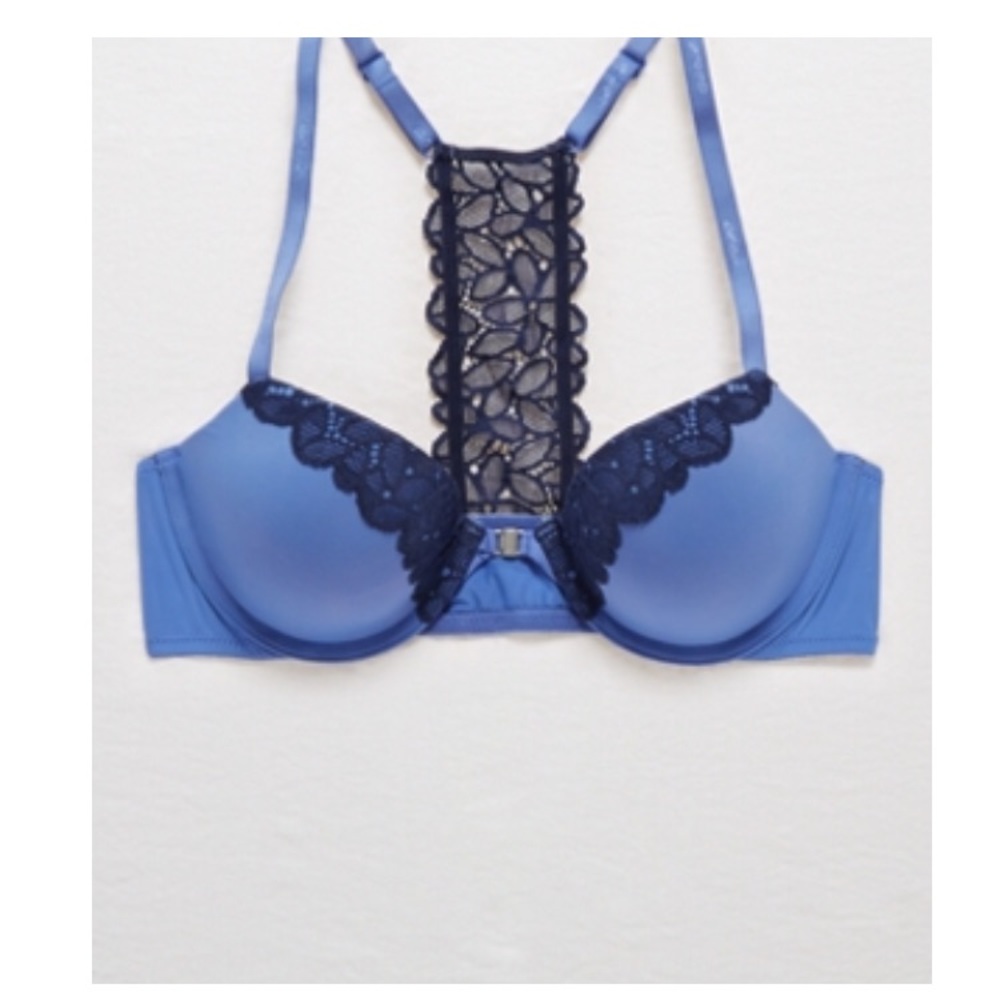 Blue Lace T Back Bra!!